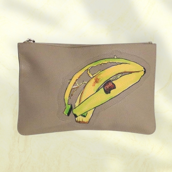 Fendi Handbags - FENDI Banana Flat Leather Clutch Pouch Bag 2018